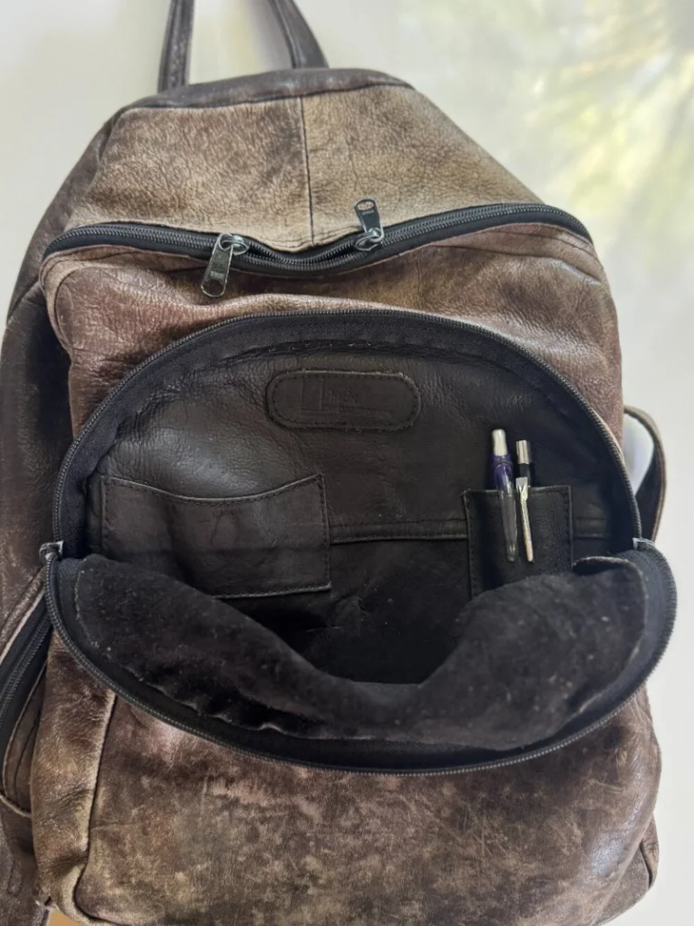 Leather Backpack Knapsack